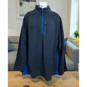 Starter Fleece Sweatshirt Men's Size 3XL (54-56) Blue 1/4 Zip Pullover Fleece